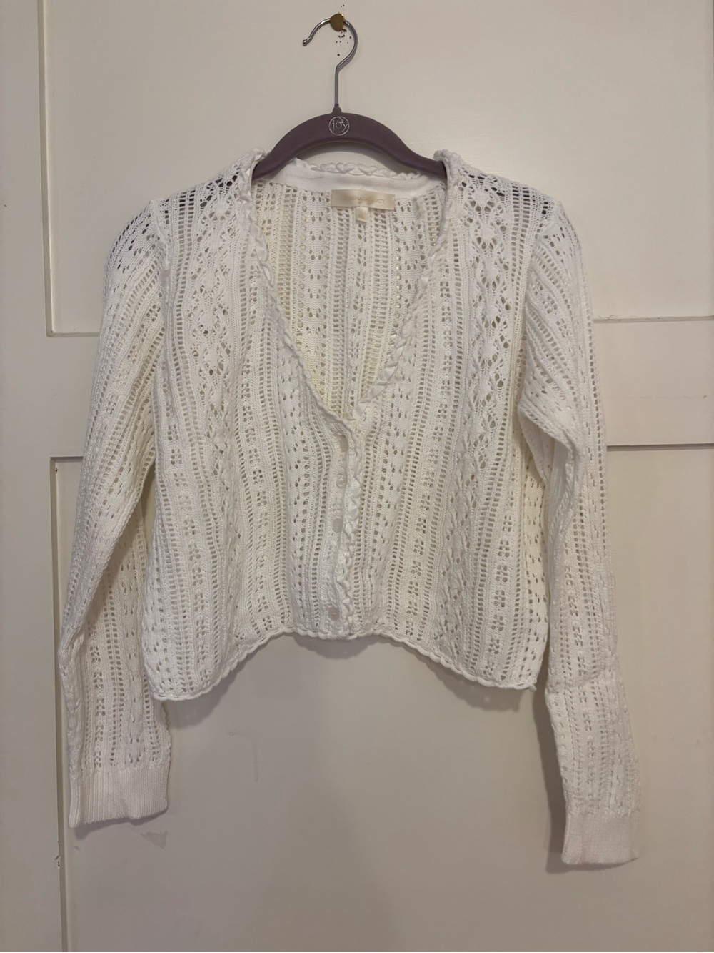 LoveShackFancy Danilara Cotton Crochet Cardigan
